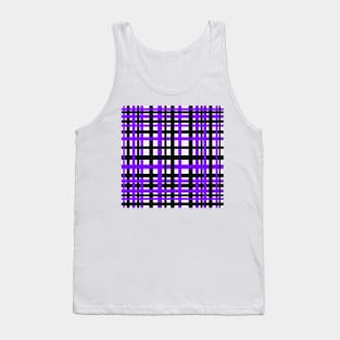 Interlocking Stripes Black White Purple Tank Top